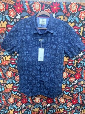 Premium Denim Blue Short-Sleeve Shirt